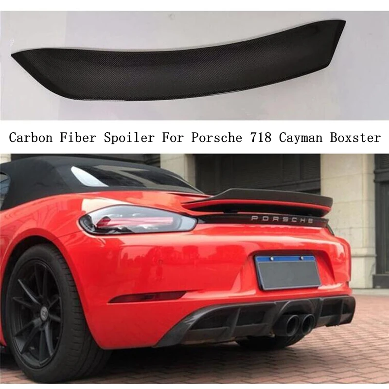 

For Porsche 718 Cayman Boxster 2016 2017 2018 2019 2020 2021 Carbon Fiber Spoiler High Quality Wing Lip Spoilers