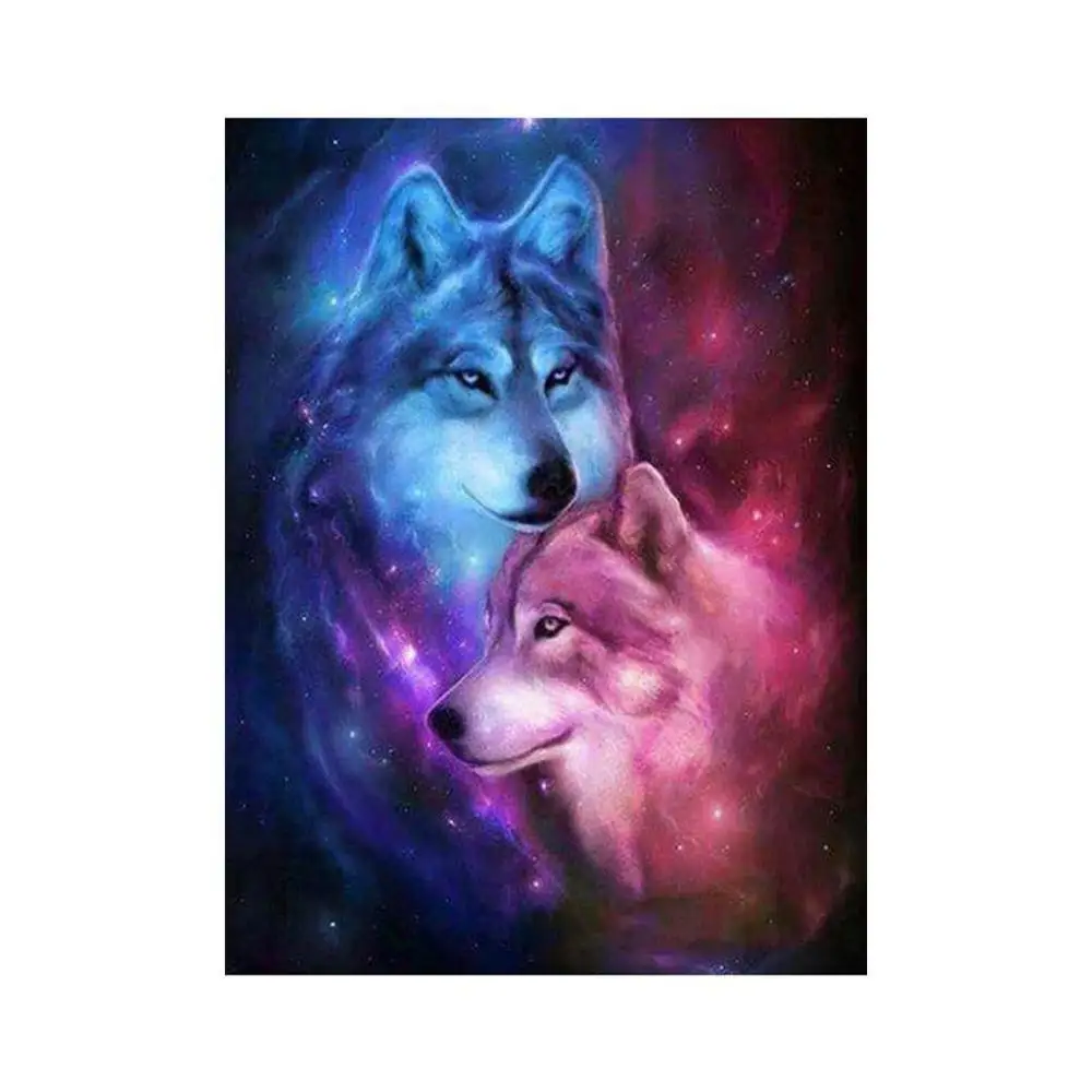 Полный квадратный круглый 5D DIY Алмазная картина любовь Волк 3D вышивка крестиком
