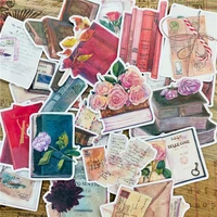 20pcspack vintage flowers books mail sticker diy craft scrapbooking album junk journal planner decorative stickers