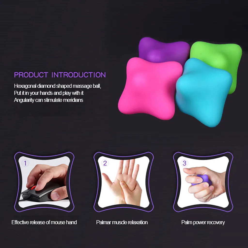 

Hexagonal Reaction Ball Silica Gel Yoga Fascia Acupoint Health Ball Exerciser Muscle Relaxation Massager Fitness Balls Supplies