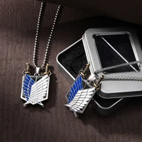 wings of liberty pendant necklace for women 2021 anime ttack on titan accessories titanium jewelry mens chain gift wholesale