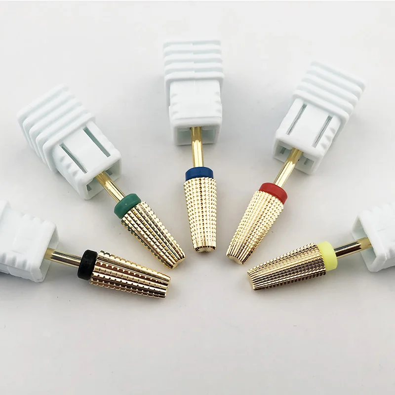 Carbide Tungsten 5 In 1 Nail Drill Bit Tapered Milling Cutter for Manicure Pedicure File Accessory | Красота и здоровье
