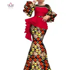 2021 длинные африканские платья для женщин, Дашики, Нигерия, традиционный свадебный наряд, базин, роскошное вощеное фото, рукав-фонарик, WY7769