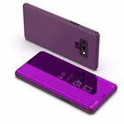 Зеркальный Чехол-книжка Smart View, Жесткий Чехол-книжка с подставкой для Samsung Galaxy Note9, S10, S10 Plus, голубой кожаный чехол для Samsung Note8