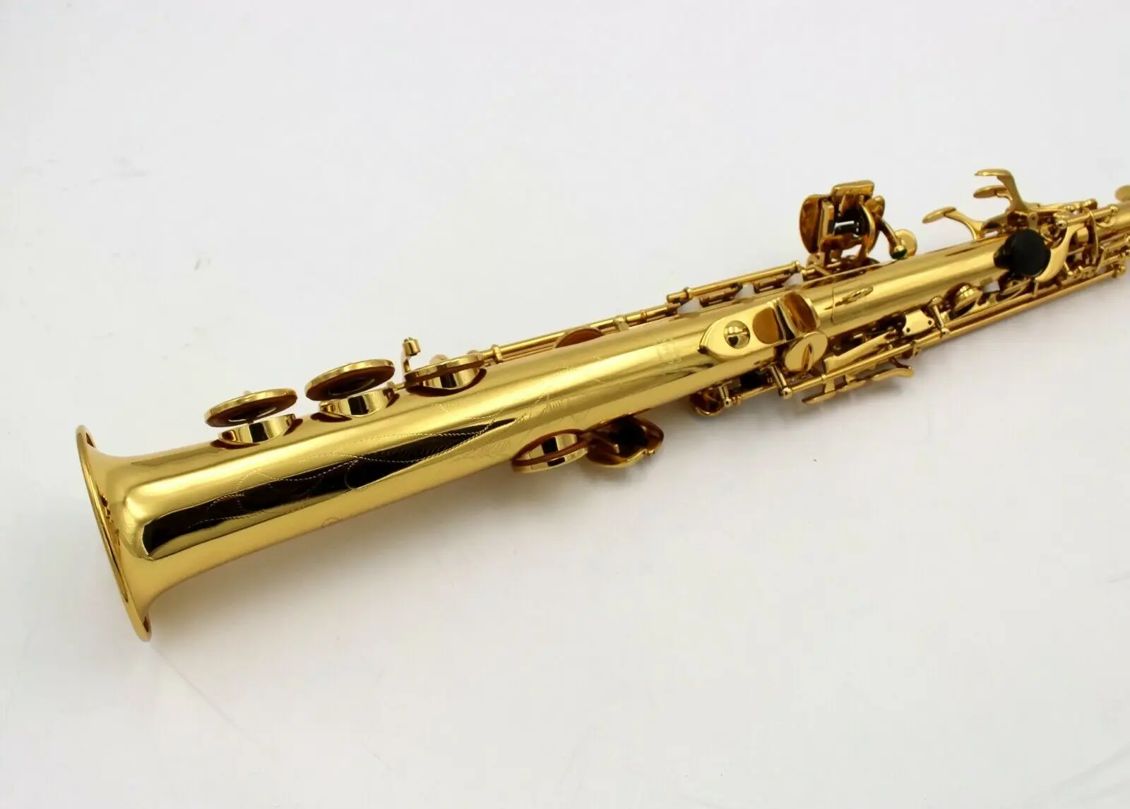 

Factory Customized Trademark Music Straight Soprano Saxophone Gold with Case, Mouthpiece and Reed