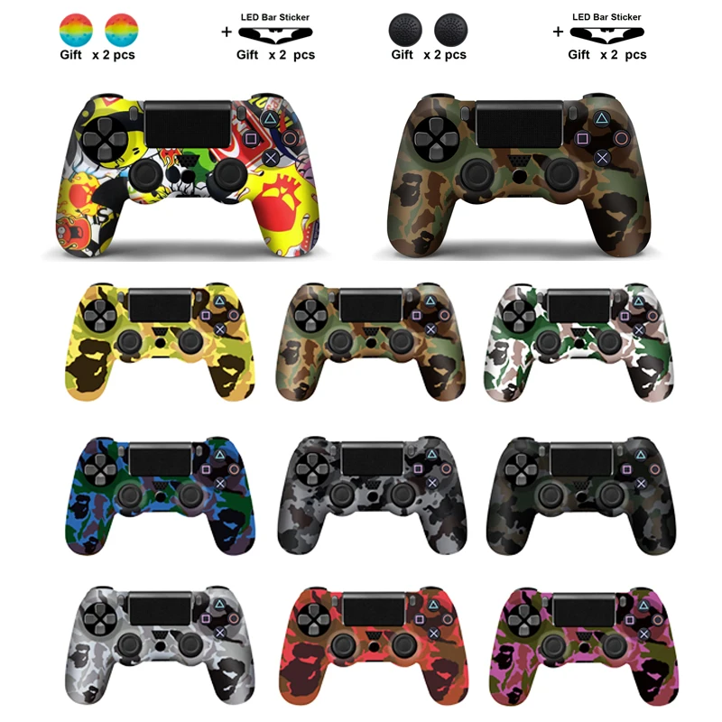 Для PS4 контроллер геймпад Камуфляжный силиконовый резиновый чехол защитный с 2