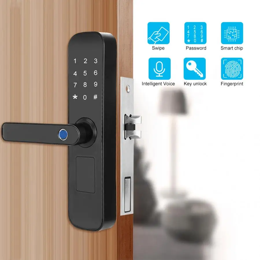 Умный дверной замок отпечатков пальцев пароль IC карта экран с механическим