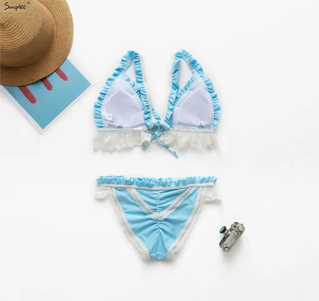 Женский привлекательный купальник Simplee кружевное бикини купальный костюм на