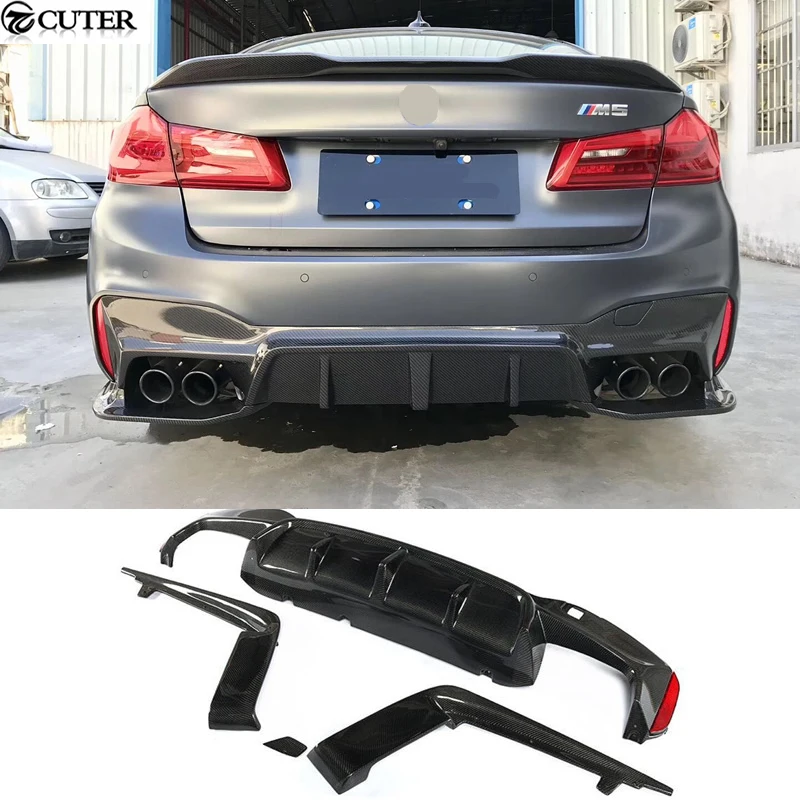 F90 M5 G30 3 шт./компл. 3D стиль Искусственный диффузор заднего бампера для BMW комплект