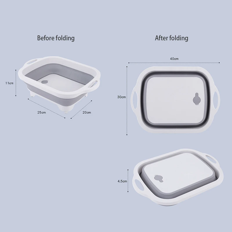 

Multifunction Folding Cutting Board Drain Basket Portable Fruits Vegetables Wash Drain Basket Dish Organizer With Draining Plug