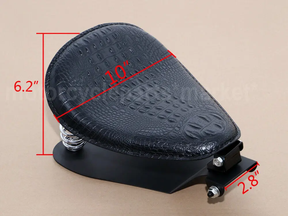 Мотоциклетное Ретро коричневое/черное сиденье из крокодиловой кожи Solo Base 3