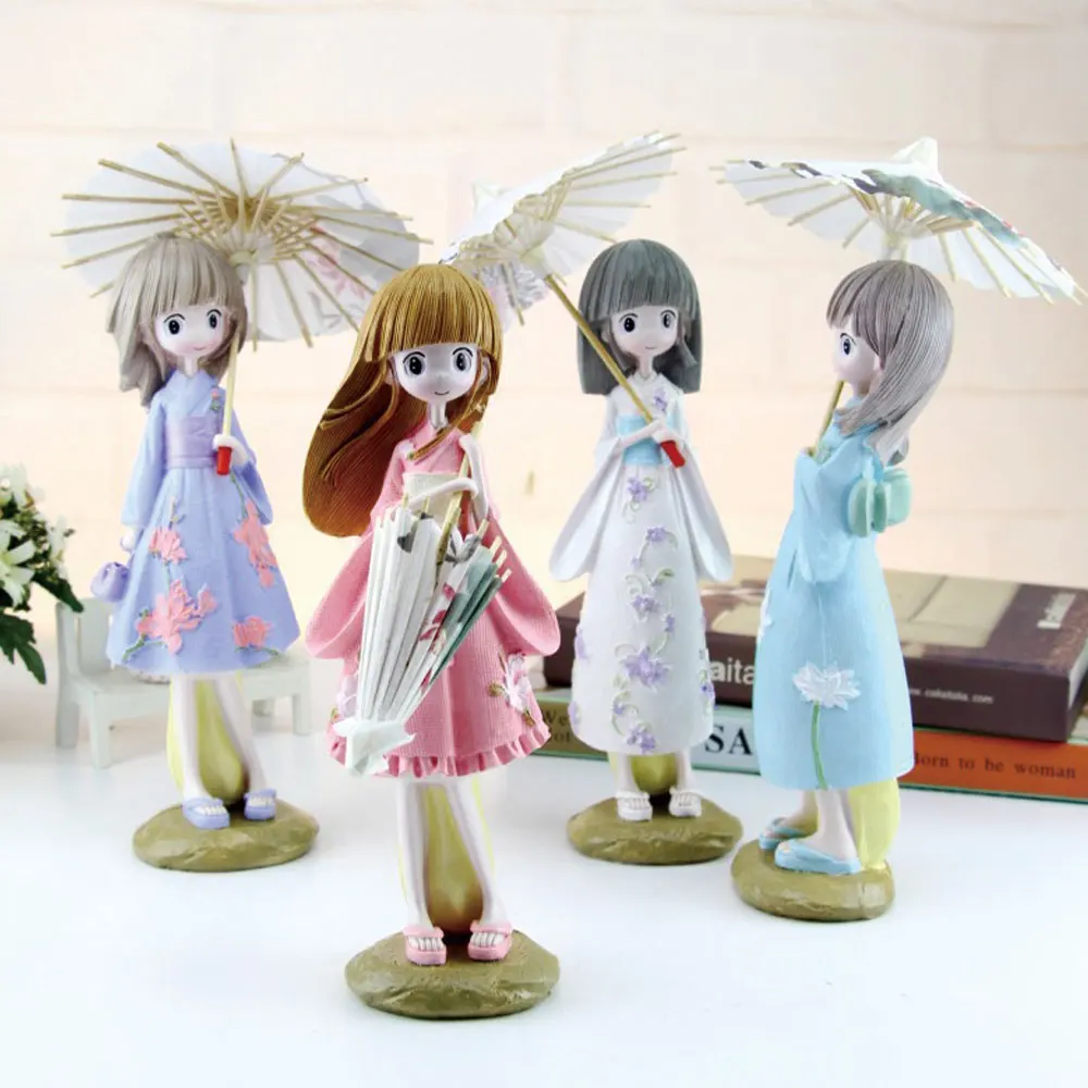 Украшение кукла в японском стиле зонтик кимоно для девочки украшение из смолы