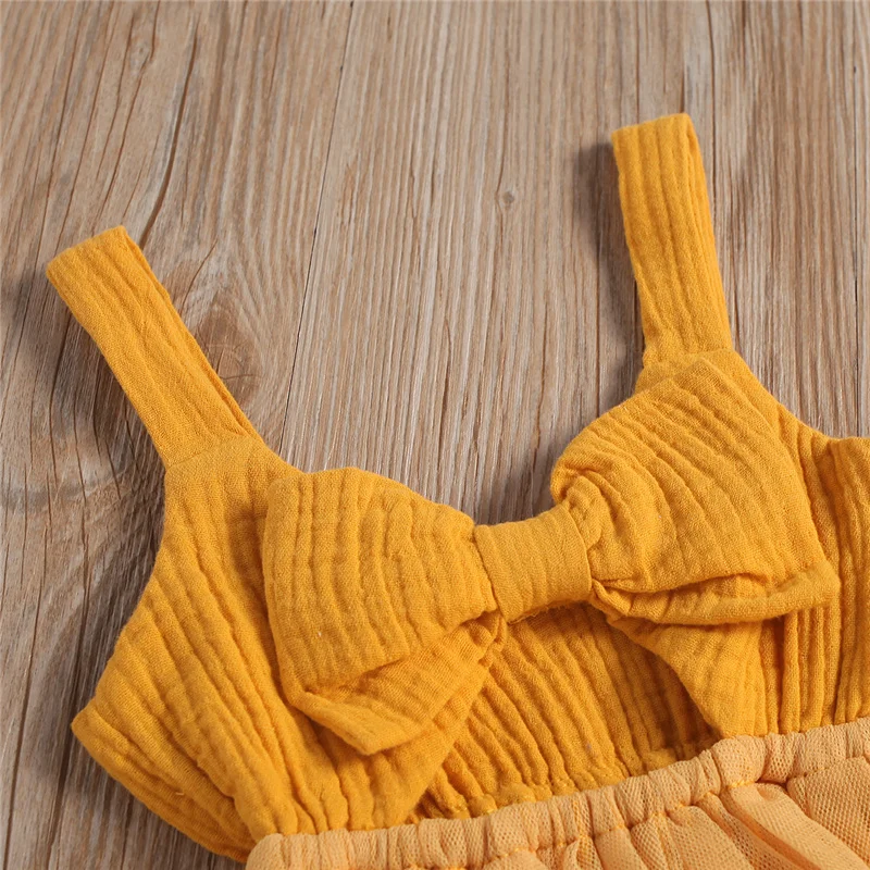 

0-24Months Newborn Baby Girls Summer Jumpsuit,Toddlers Infant Girls Solid Color Strappy V-Neck Sleeveless Bowknot Romper Skirt