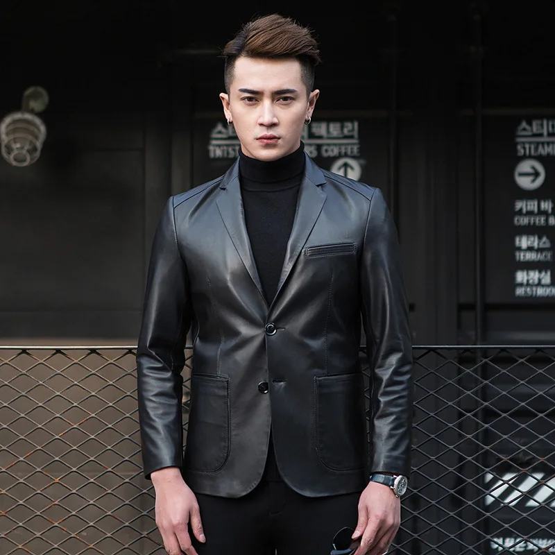 

Брендовая обувь из овечьей кожи; Мужские туфли из натуральной кожи Блейзер сезон весна осень однобортный вечерние Бизнес пиджак винно-крас...