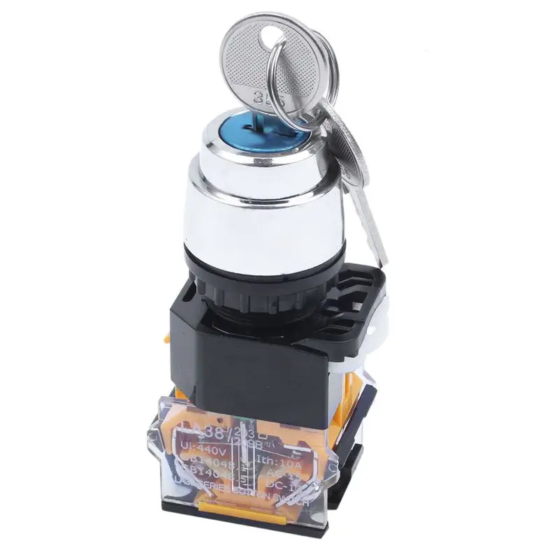 

Вкл/Выкл/вкл три 3-позиционный поворотный Селекторный переключатель с ключом 10A 380 В переменного тока