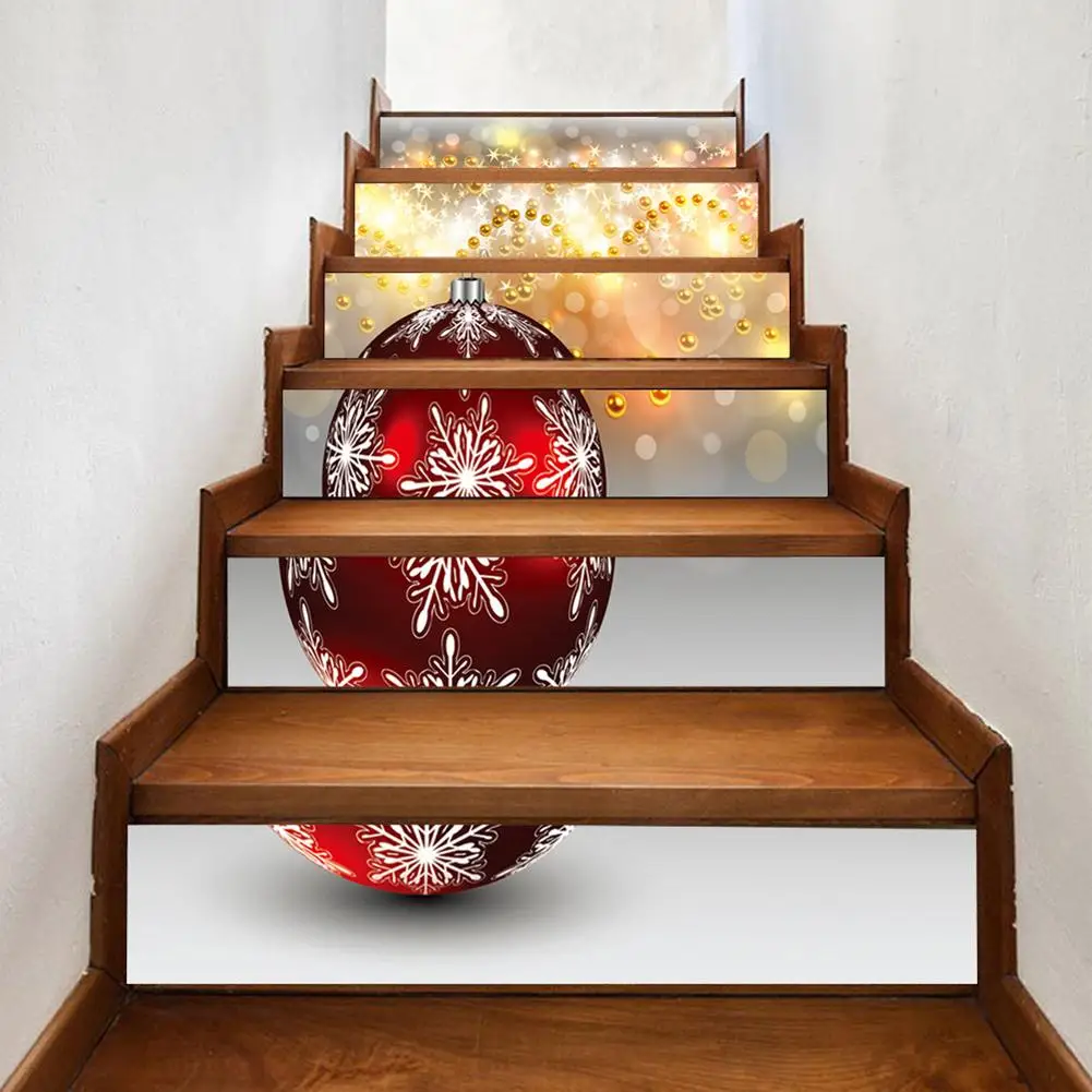 3D колокольчик Рождественский шар лестничная наклейка для лестницы клейкая