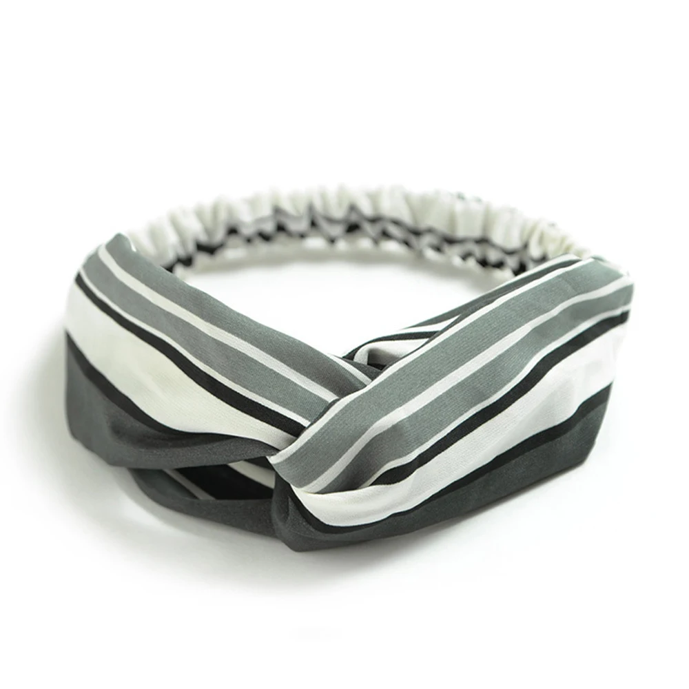 Женская повязка на голову с принтом эластичная хлопковая перехлёстом 1