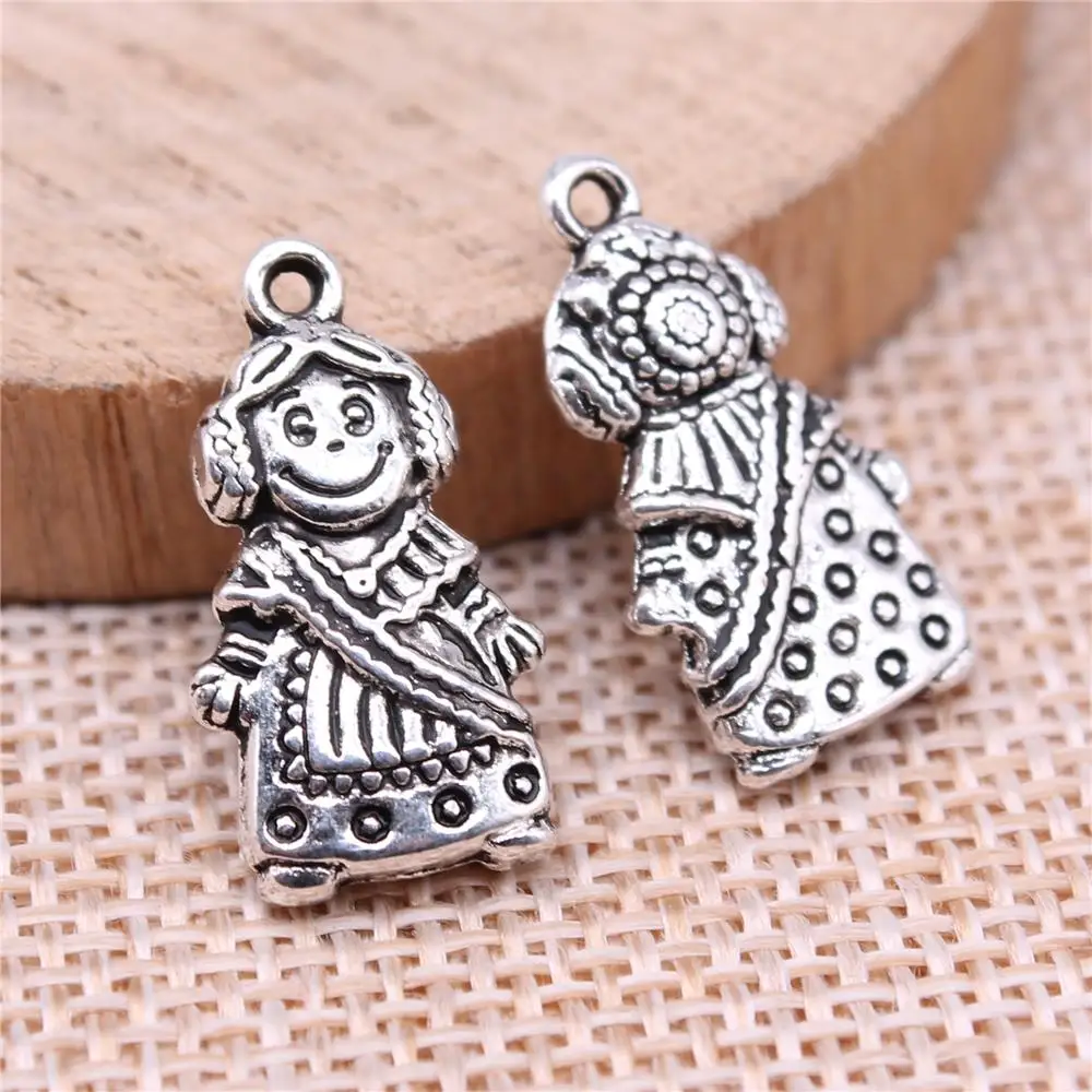 

Little Girl Charms For Jewelry Making Findings Handmade DIY Craft 10pcs Antique Silver Color 21x11mm