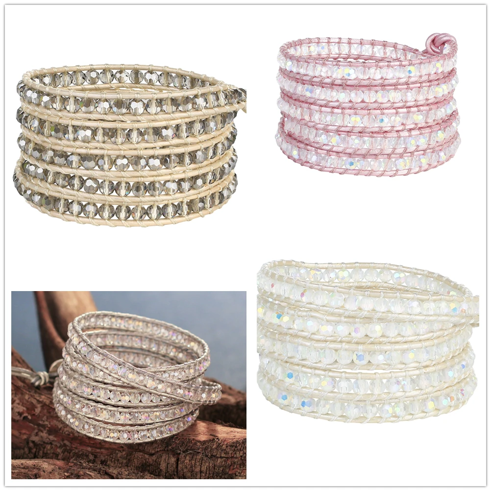 

Женский браслет из бисера KELITCH, 5 нитей, ювелирное изделие, кожаные манжеты, браслеты ручной работы, подарки, оптовая продажа