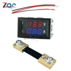 Тестер напряжения, Мини вольтметр-амперметр с светодиодный ным дисплеем 0,28 дюйма, постоянный ток 0-100 в7-110 В, 100 А, с шунтом 100 А 75 мВ