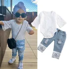 Колготки для маленьких детей, от 0 до 24 месяцев, для девочек, 2 шт. комплект кружева выдалбливают комбинезон рваные джинсы в стиле пэчворк для девочек, комплект из 2 предметов для маленьких девочек, Демисезонный костюмы