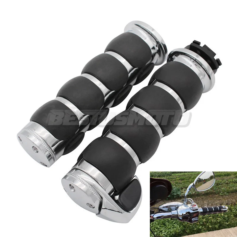 

1" 25mm & 7/8'' 22mm Universal Billet Rubber Hand Grips For Harley Honda Kawasaki Suzuki Yamaha Bikes Cruiser Chopper Custom
