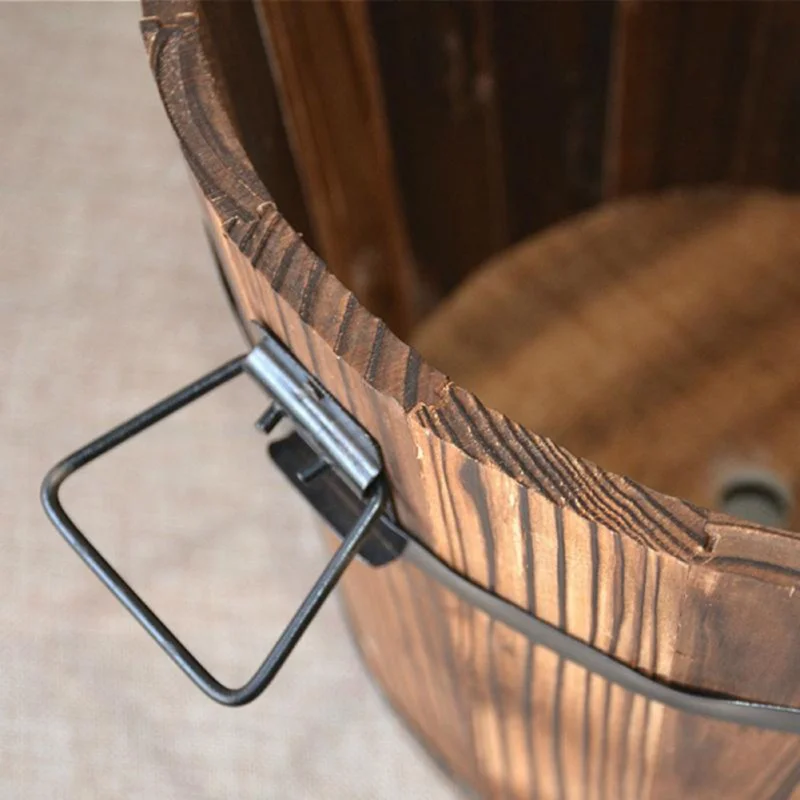 Деревянные бочки для плантаторов рустикальные цветочные горшки контейнер с