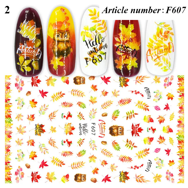 Sticker 3D Love Heart DIY Nail Art Stickers Leaves Sexy Flowers Colorful Manicure Accessories Red Lips Nail Decals Manicure