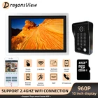 Видеодомофон DragonsView с Wi-Fi и дверным звонком, 10 дюймов, 960P, 1080P