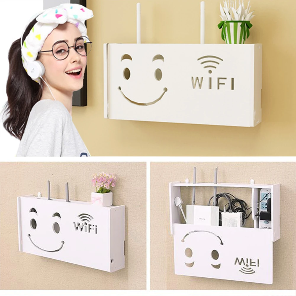 Ящик для хранения беспроводного Wi Fi роутера деревянная Пластиковая полка