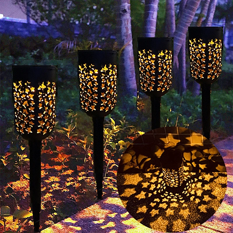 

Solar Lawn Lights Outdoor IP65 Waterproof Lamp LED Landscape Lights Hollow Into The Lawn Path Lighting Garden Decorative Lights