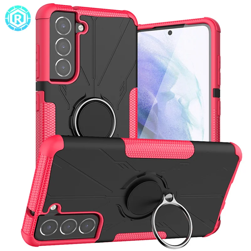

Matte Texture Armor Phone Case For Samsung A12 A82 A72 A52 A22 S21 Fe Metal Stand Heavy Duty Magnetic Magnet Mecha Phone Cover