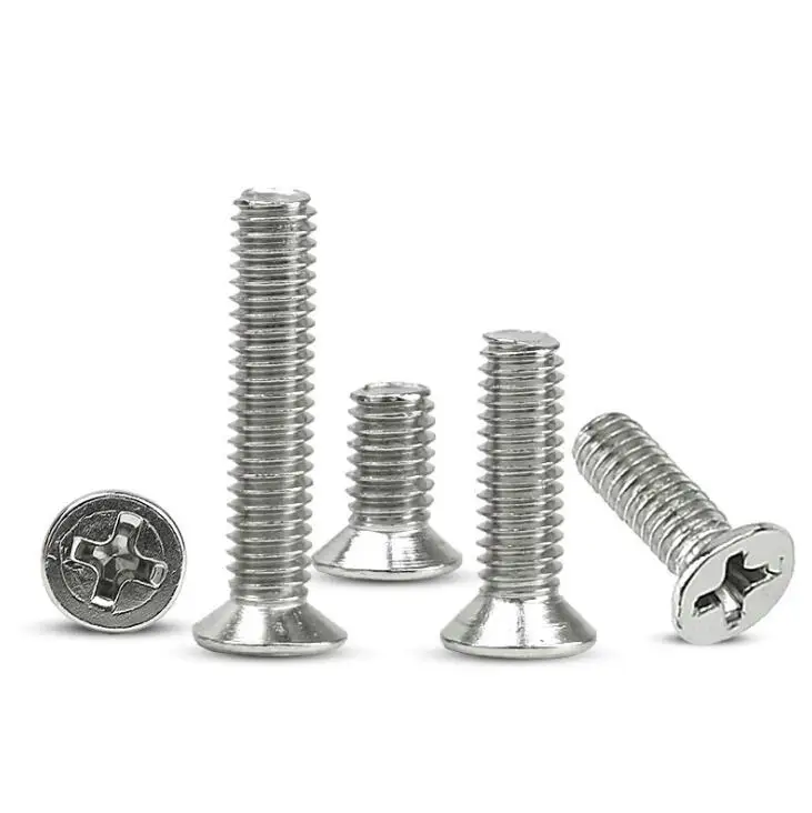 

10/50 M2 M2.5 M3 M3.5 M4 M5 M6 M8 A2-70 304 Stainless steel GB819 Cross Phillips Flat Countersunk Head Screw Bolt Length 3-100mm