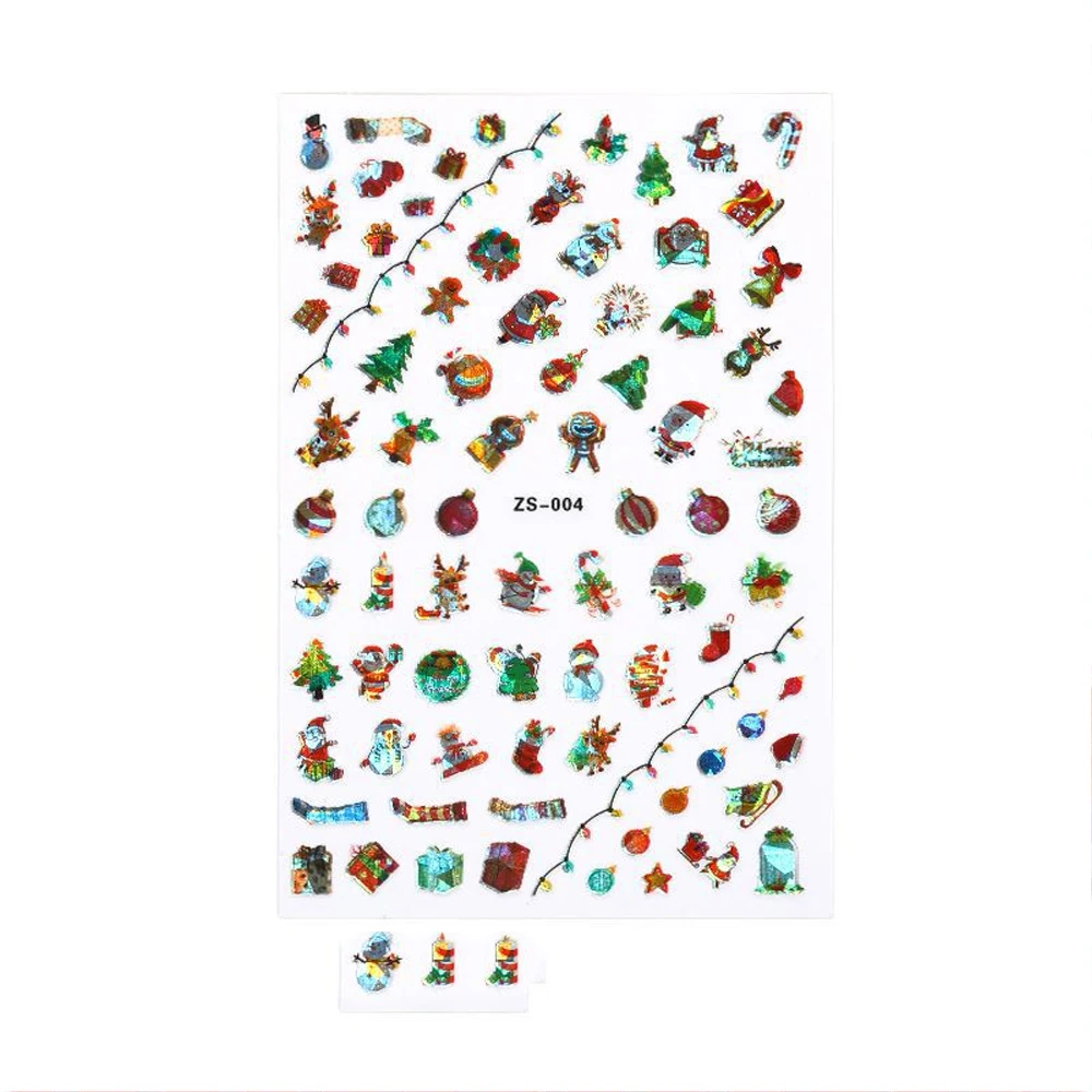 

1pc Christmas Nail Sticker Santa Claus Elk Laser Water Transfer Slider Self-adhesive FlowerDIYNail Art Decoration Tool Wholesale