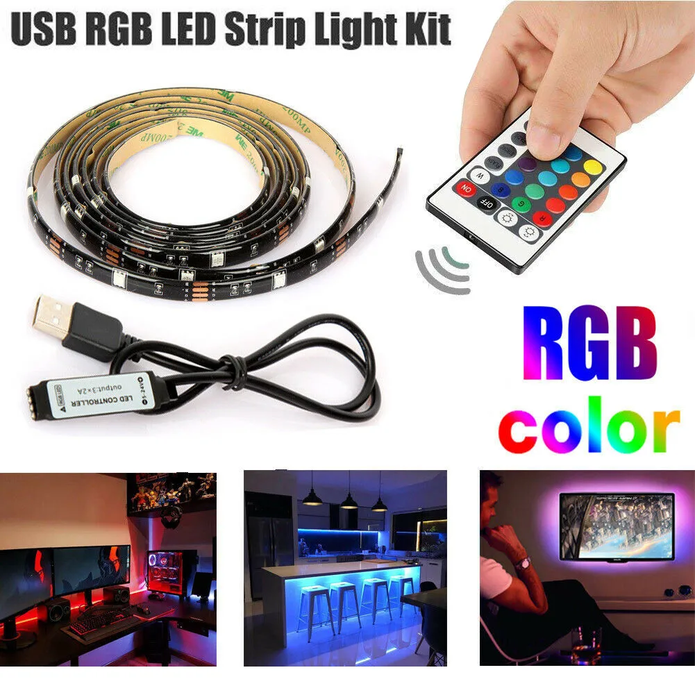 5V USB светодиодный светильник s TV задний лампа RGB меняющая цвет с пультом