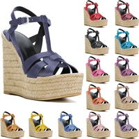 women wedge high heels buckle strap sandals rome fashion sexy open toe evening party dress shoes ball summer lady sandals c sl 6