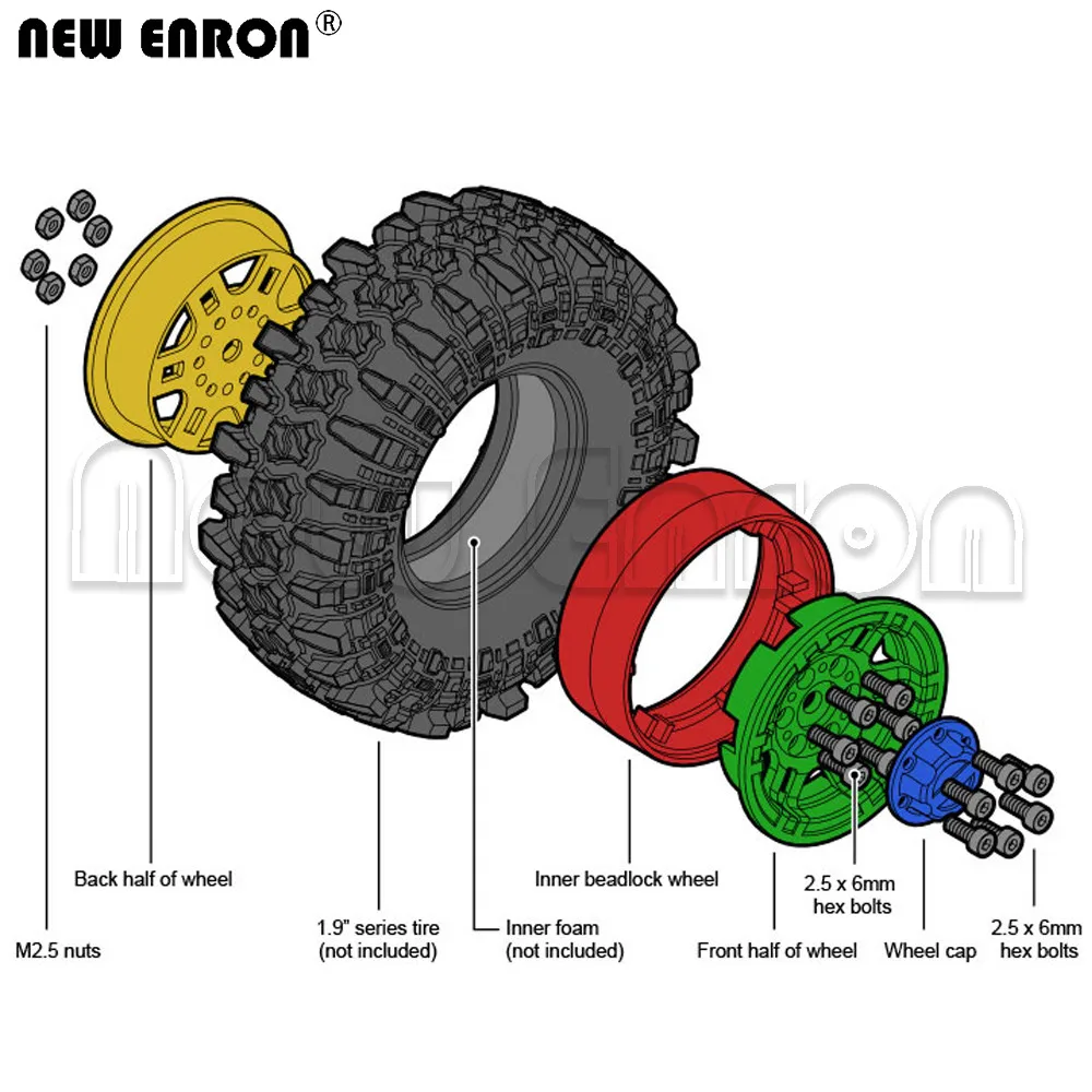 Колесная втулка ENRON 4P 1 9 дюйма для радиоуправляемых моделей 1:10 1/10 Gmade D90 SCX10 Axial CC01 MST