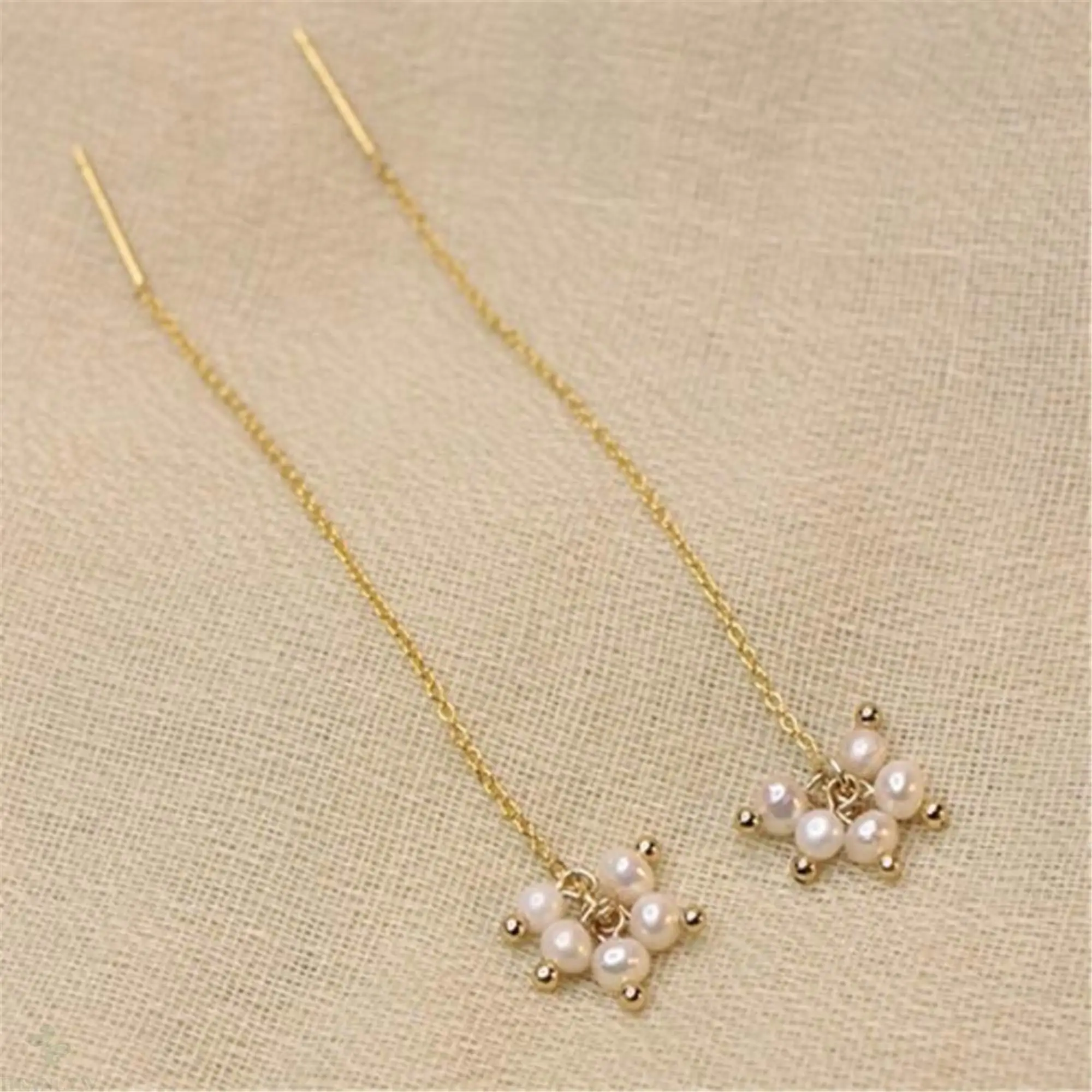 1 шт. длинные серьги с жемчугом в стиле барокко 18 К серьги-гвоздики классические