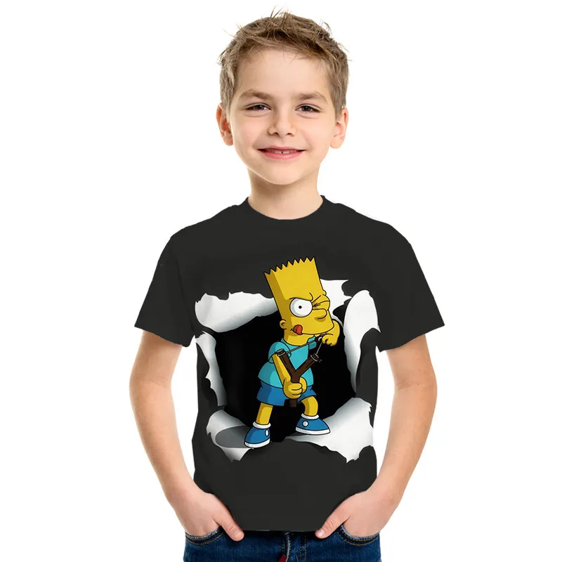 Футболка с объемным принтом из мультфильма футболка для мальчиков и девочек 3D