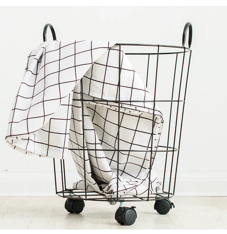 

Fabric hamper Nordic wrought iron toy storage basket large laundry basket home storage bucket simple dirty clothes