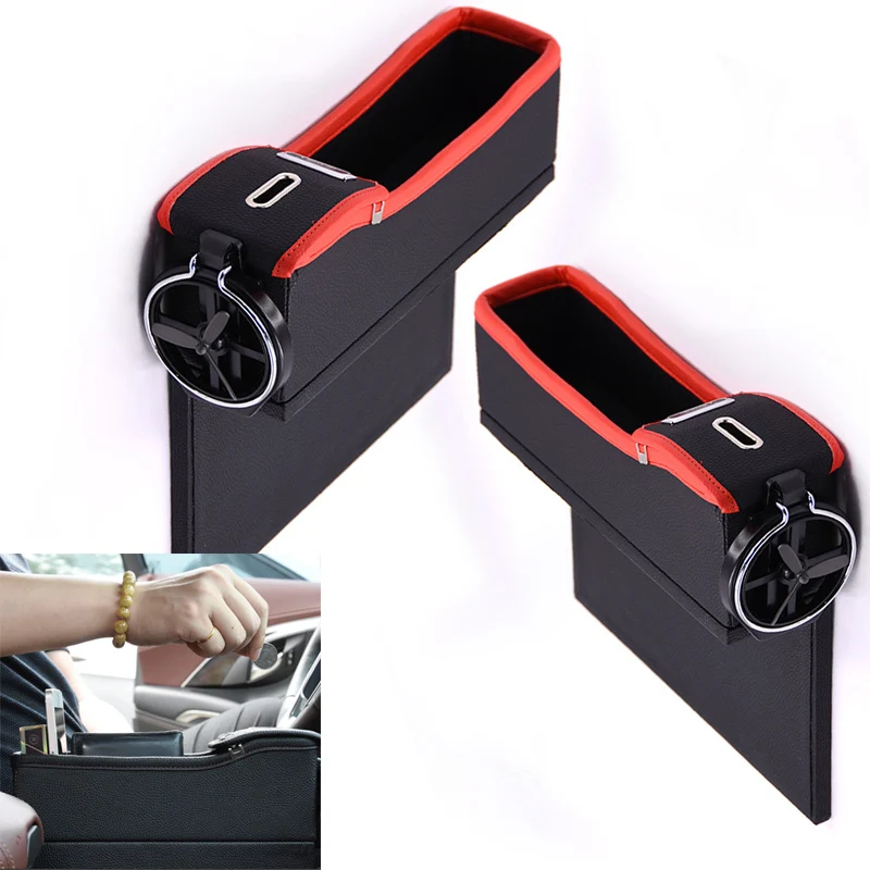 

Car Seat Crevice Storage Box Cup Drink Holder Organizer Auto Gap Pocket Stowing Tidying For Phone Pad Card Coin Case