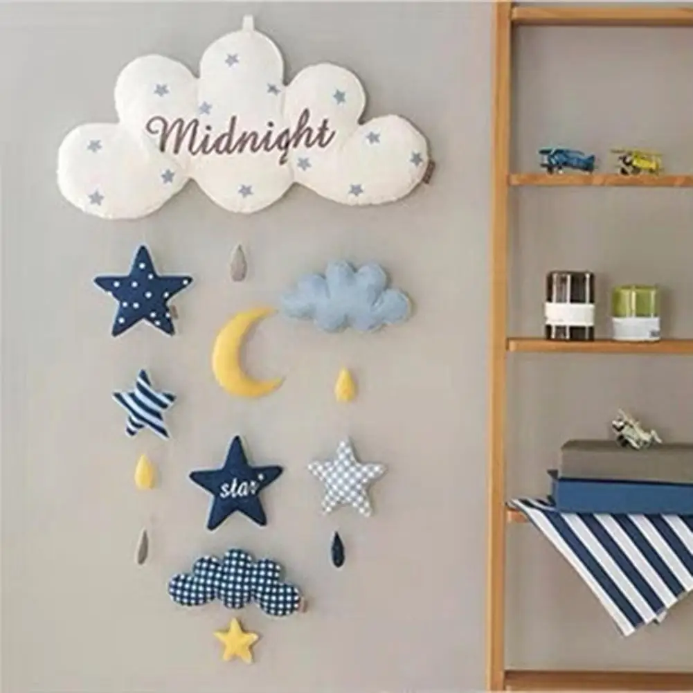 

Creative Wall Decoration Pendant Baby Bed Bell Children's Room Soft Wall Decoration Nordic Cloud Rocket Cartoon Jewelry