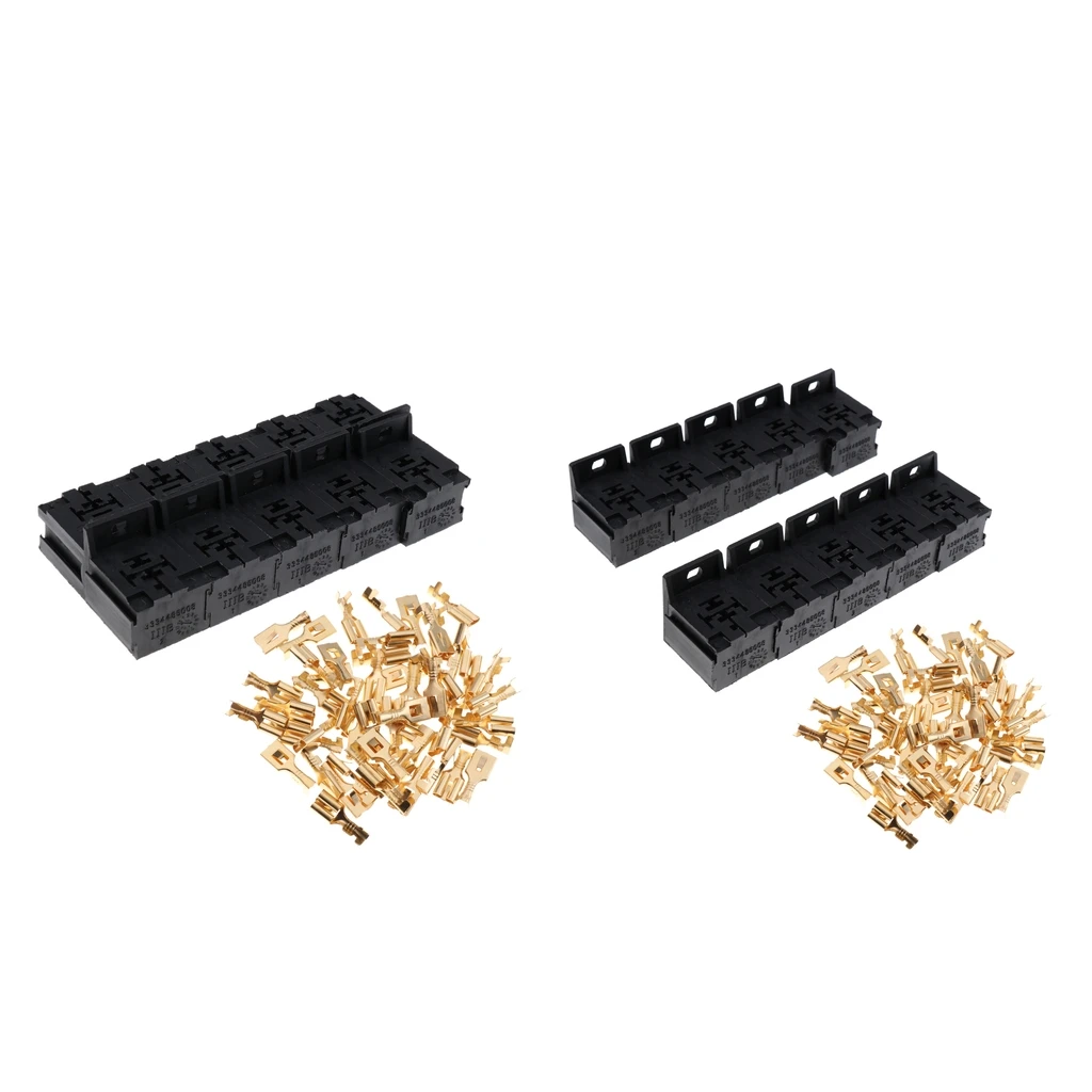 

Pack Of 20 5 Pin Relay Socket Holders Connector With Copper Terminals