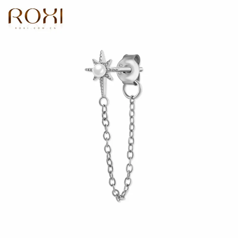 ROXI модные радужные Подвески с фианитом Висячие серьги для женщин Moon Star Boho ювелирные украшения для свадьбы серьги из стерлингового серебра 925 пробы