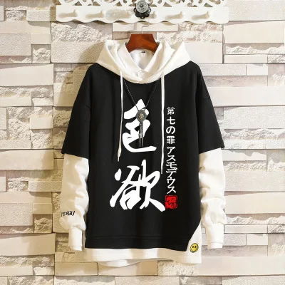 

Anime The Seven Deadly Sins Cosplay Sweatshirts Meliodas Hoodies 3D Men Women Meliodas Hoodie Clothing Fake Hip Hop Two Piece