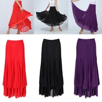 lady ballroom dance skirt waltz flamenco costume elastic waistband big swing