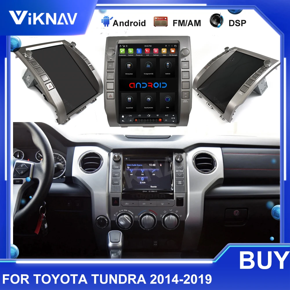 

For Toyota Tundra 2014 2015 2016 2017 2018 2019 Auto Multimedia Player Android Car Radio PX6 2 DIN Vertical Screen GPS Navigator