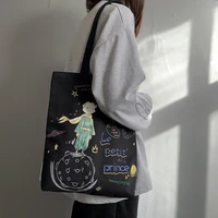 women canvas tote bags korean cartoon students shoulder cloth shopping bag eco female handbag for girls beach shopper bag