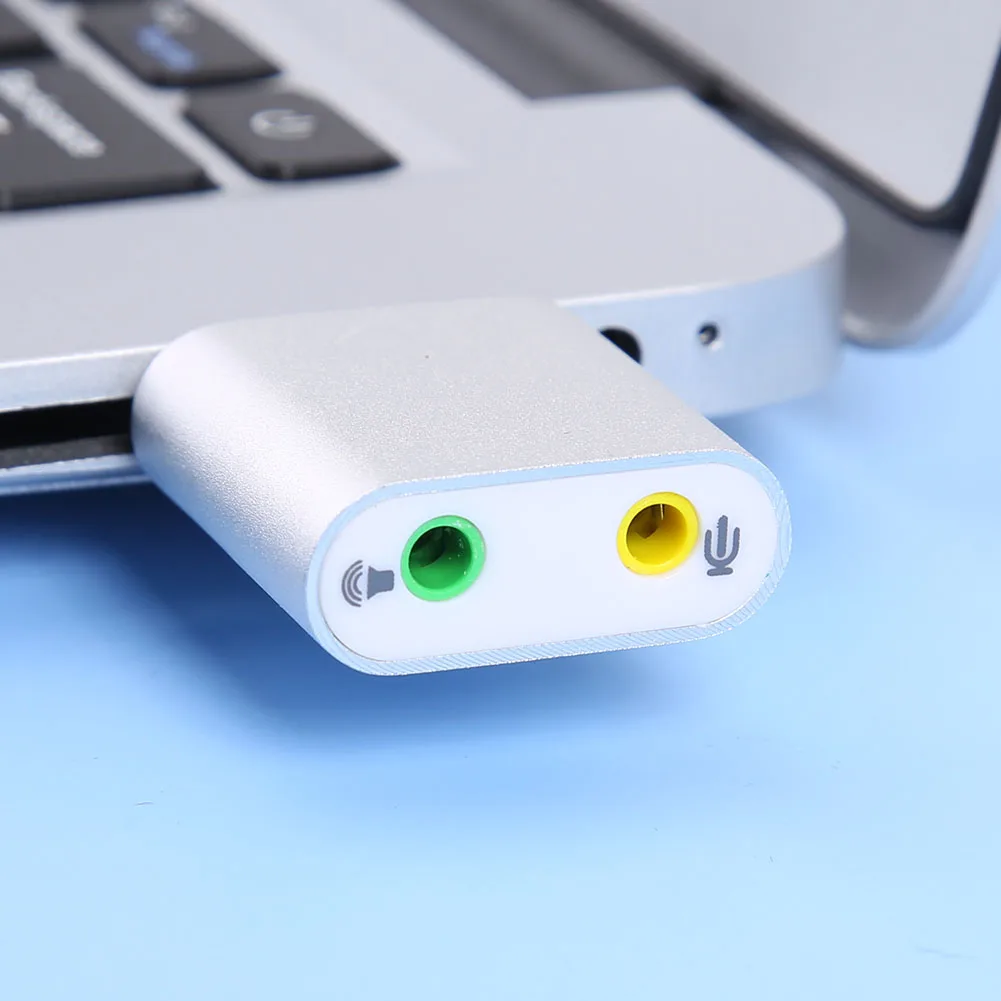 

Stereo Headset Supports 3D Sound Virtual 7.1 USB Sound Card with 3.5mm Headphone Microphone Jack for Computer PC