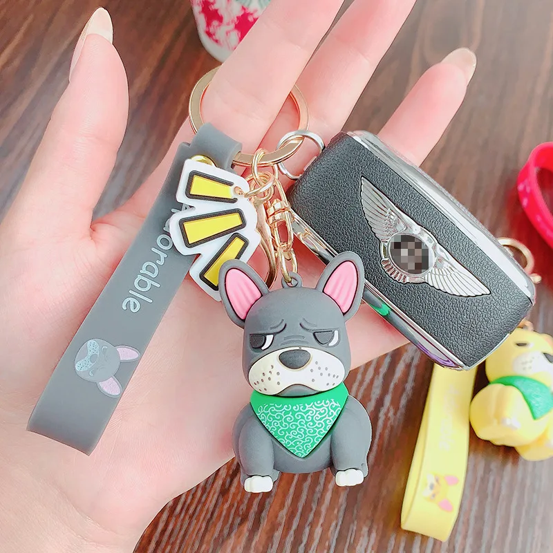 Модный полимерный брелок в виде французского бульдога брелки из искусственной